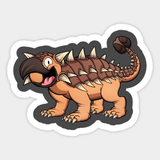 Happy Smiling Ankylosaurus Sticker